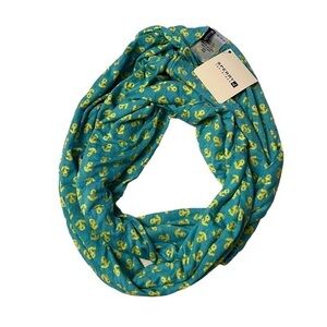 Sperry Anchor Infinity Scarf Teal Blue Yellow New With Tags 5F002